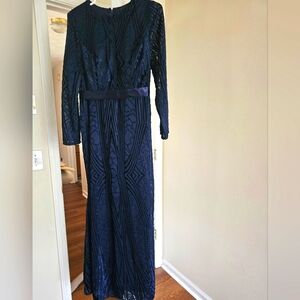 New Long Evening Dress Navy Blue